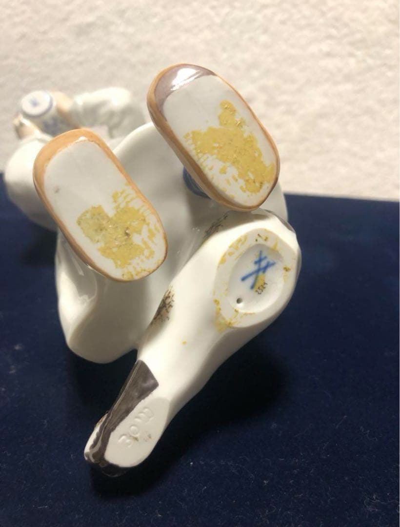 兼ママさん専用MEISSEN★マイセン★ヘンチェル人形2SET★ブルー オニオン