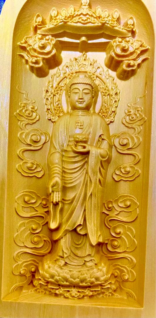 金運爆上げ！祈祷済！魂入り木製　普通の三尊仏ではありません！阿弥陀如来様