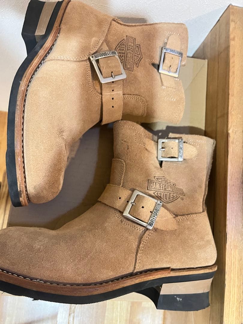 d*1様 ハーレーダビッドソン ショートエンジニアブーツスエード US7.5 2