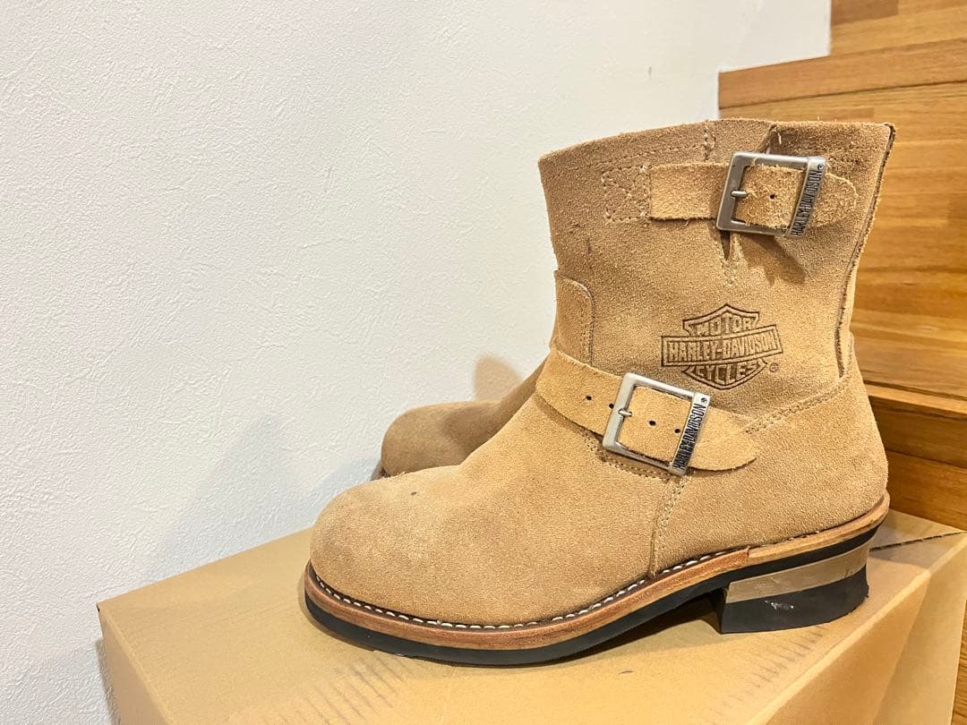 d*1様 ハーレーダビッドソン ショートエンジニアブーツスエード US7.5 2