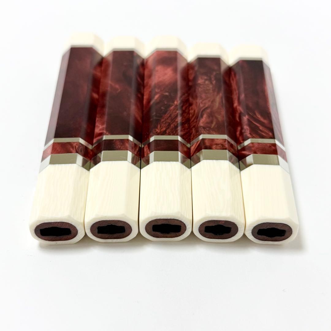 Rudi　三段銀巻　人工象牙　スタビライズドウッド八角柄