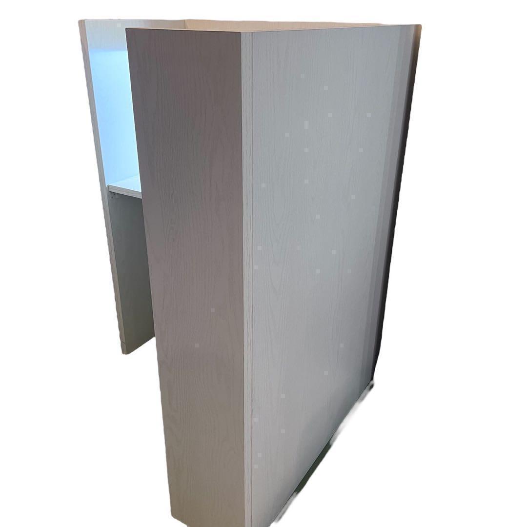 中古 おこもり個室デスク幅90 オフィス デスク 机 つくえ ホワイト ①②