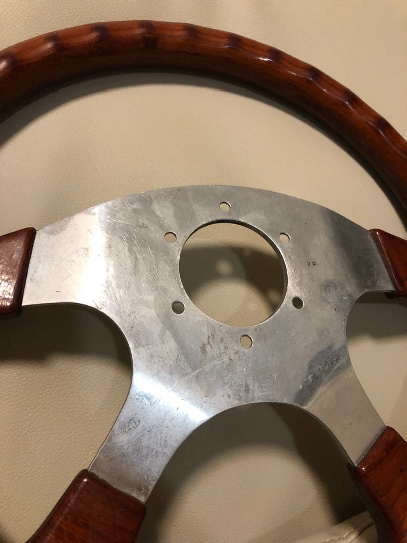 【送料込み】PRONTO ウッドステアリング　ハンドル　ホーンキャップ付き