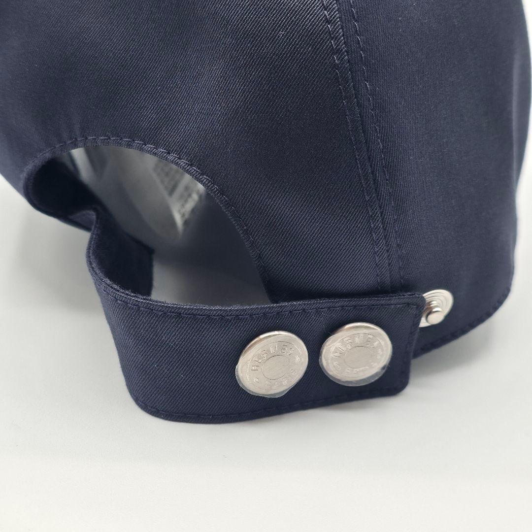 HERMES マイルス Hカット ベースボールキャップ ダークネイビー エルメス