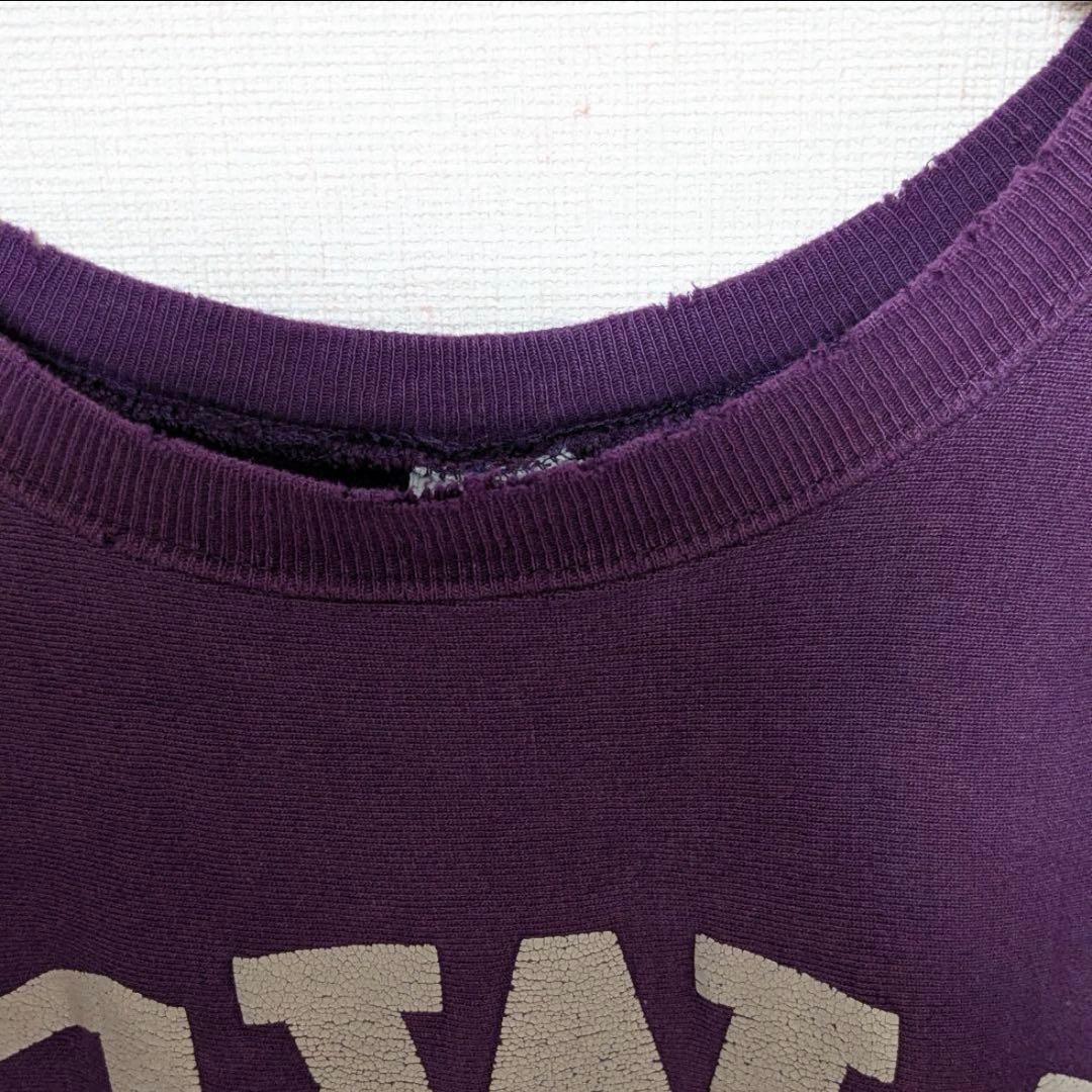 【激レアヴィンテージ古着】90sチャンピオンリバースウィーブIOWAボロ茄子紺