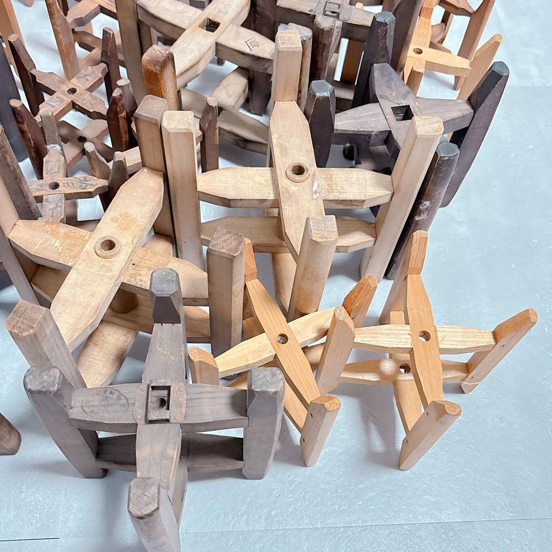 レトロ古民具 木製 糸巻き 木枠 糸車 アンティーク 骨董 30個 セット