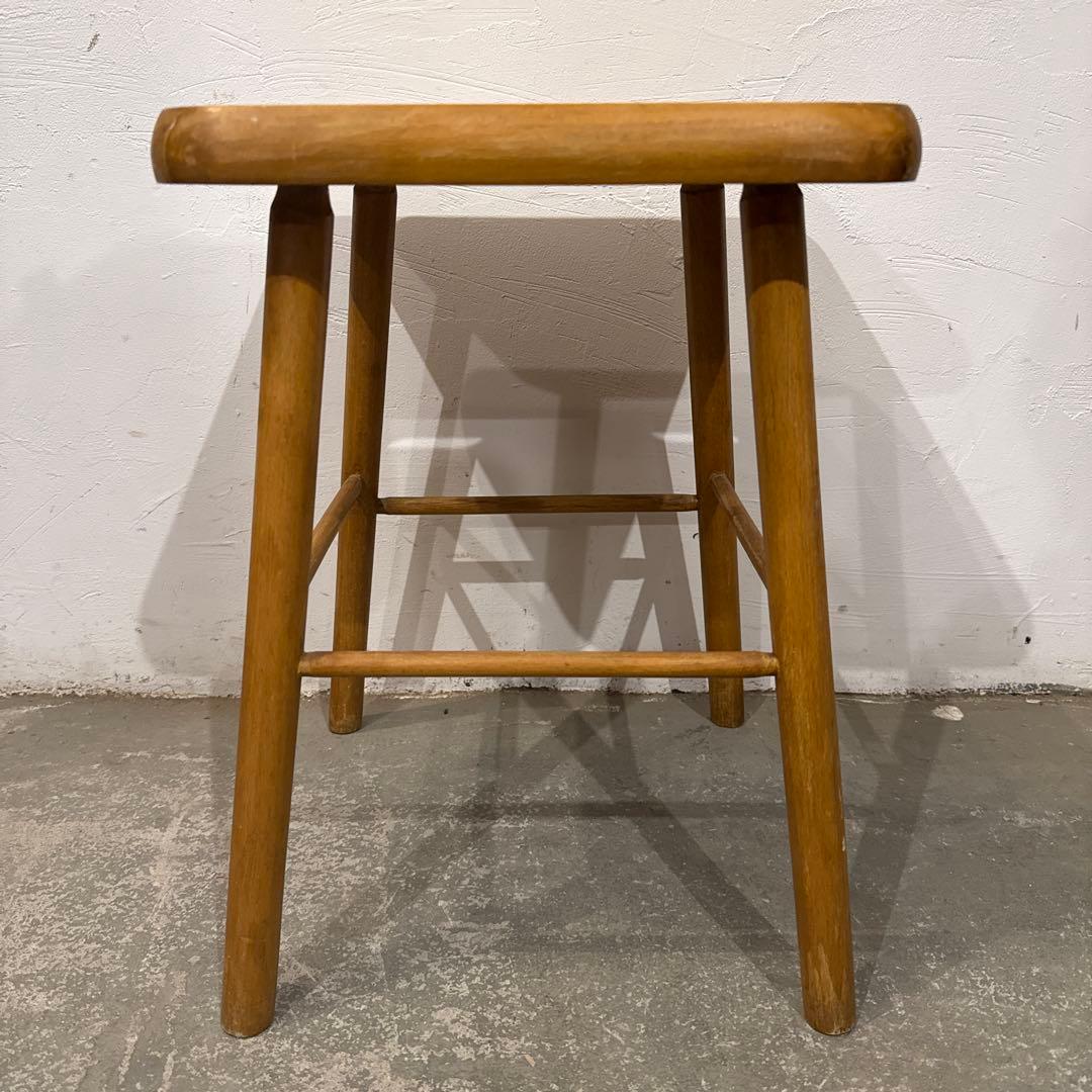 ヴィンテージ　木製サイドテーブル　　スツール　スクエア