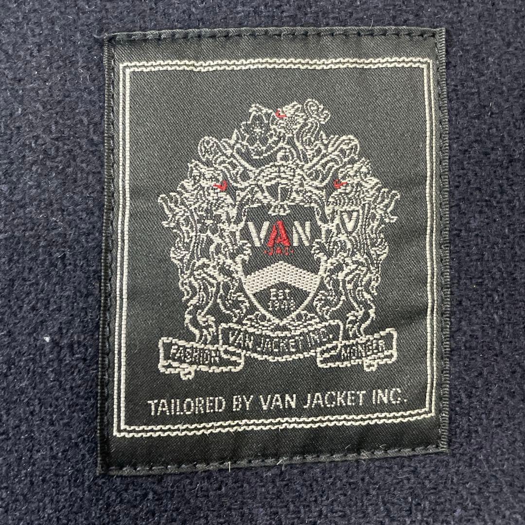 美品VAN JACKET メンズ　ロングダッフルコート　チェック　グリーンLL