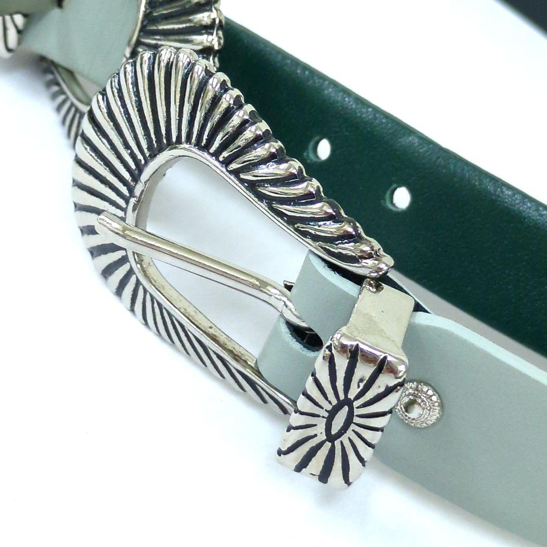 TOGA PULLA トーガプルラ ダブルバックルベルトグリーン 65～67.5