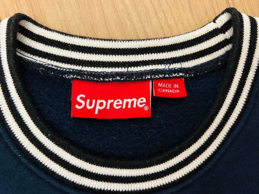 トップス 14AW Classic Logo Striped Rib Crewneck