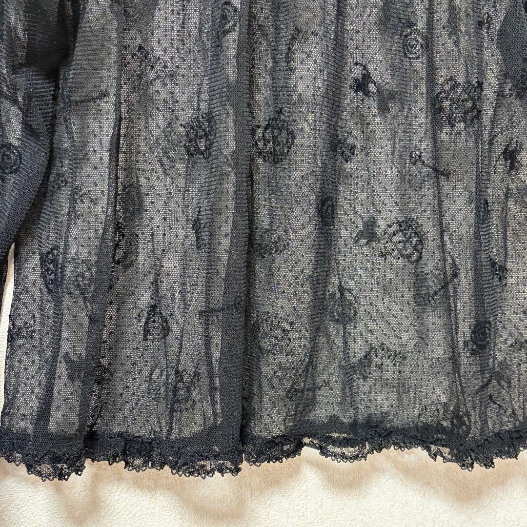 ピンクハウス　ドットチュール　プルオーバー　猫　薔薇　王冠　鍵　試着のみ【P65