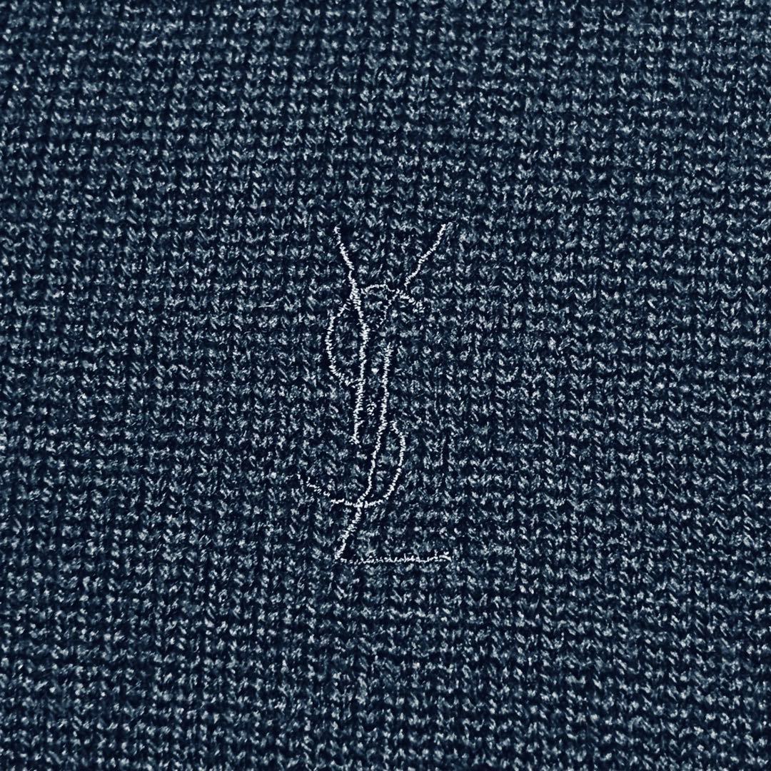 90's イヴ サンローラン カサンドラロゴ YSLロゴ ニット セーター M