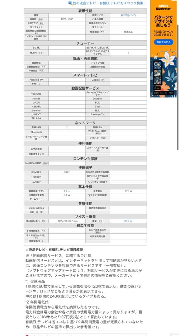 液晶テレビ　SHARP AQUOS 世界の亀山モデル