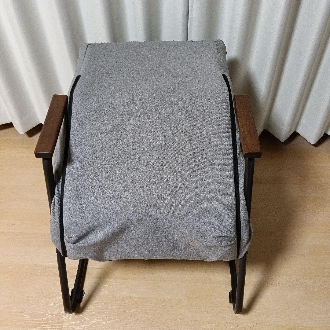 リクライニング機能付き　グレー　ソファ　一人掛けチェア