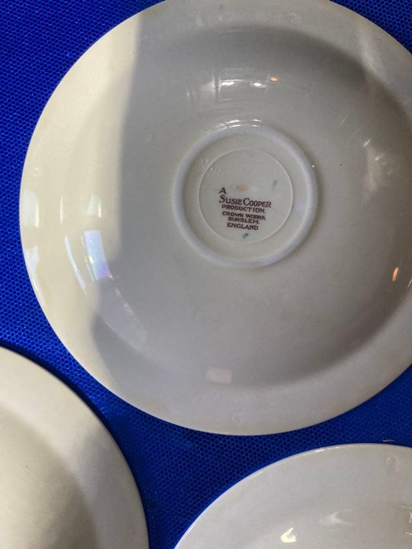 スージークーパー　パトリシアローズ　スープカップ　ソーサー　グリーン　4客分