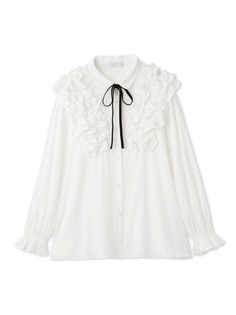 完売品セルフォード フリルヨークシャツカラーブラウス