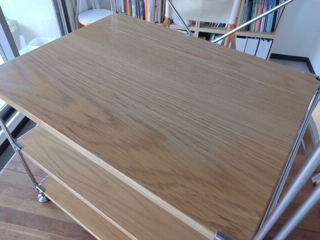 【訳あり美品】MUJI無印良品 ステンレスユニットシェルフ小56cmオーク材4段