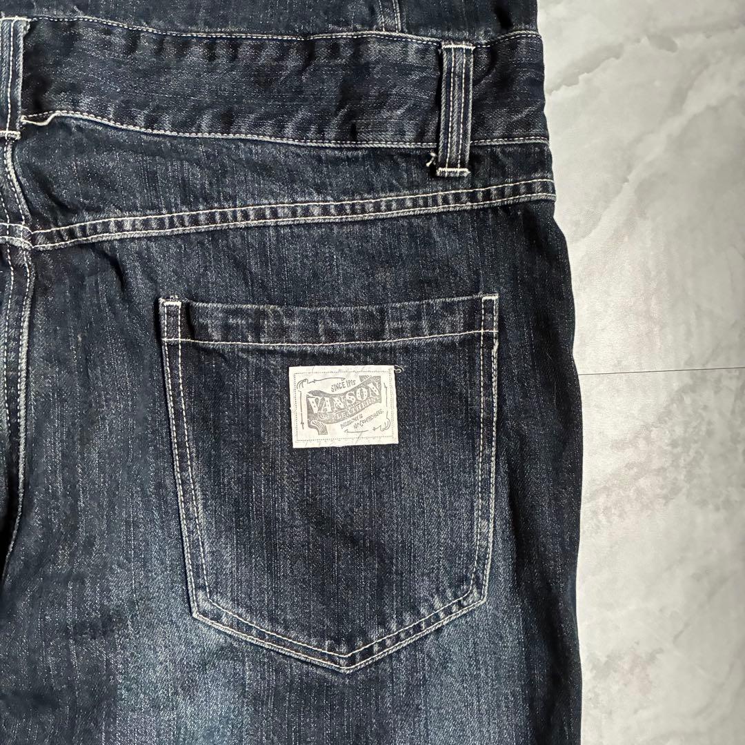 VANSON フライングエンブレム 刺繍 ダークデニム オールインワン バイカー