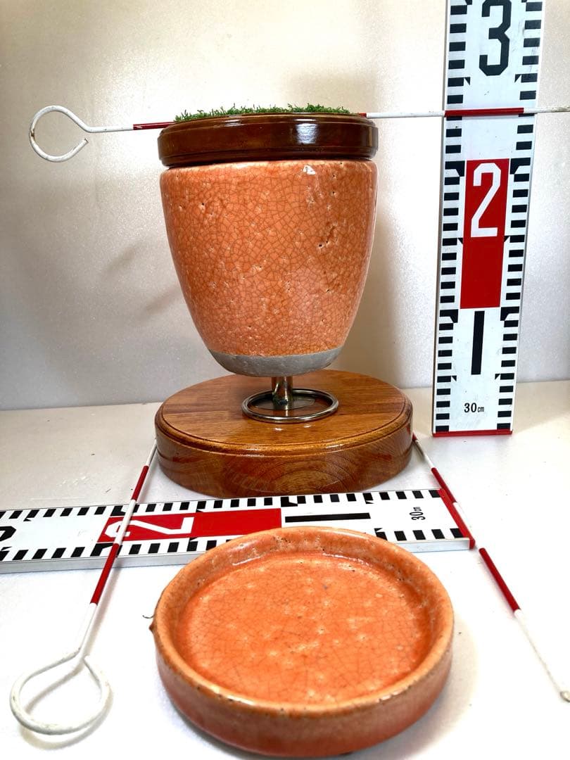 極　中型猛禽パーチ、ファルコンブロックＭサイズ　餌皿付き（屋内外用）テラコッタ