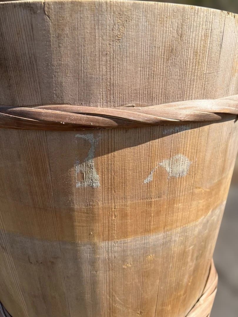 漬物樽　木製　蓋付き③