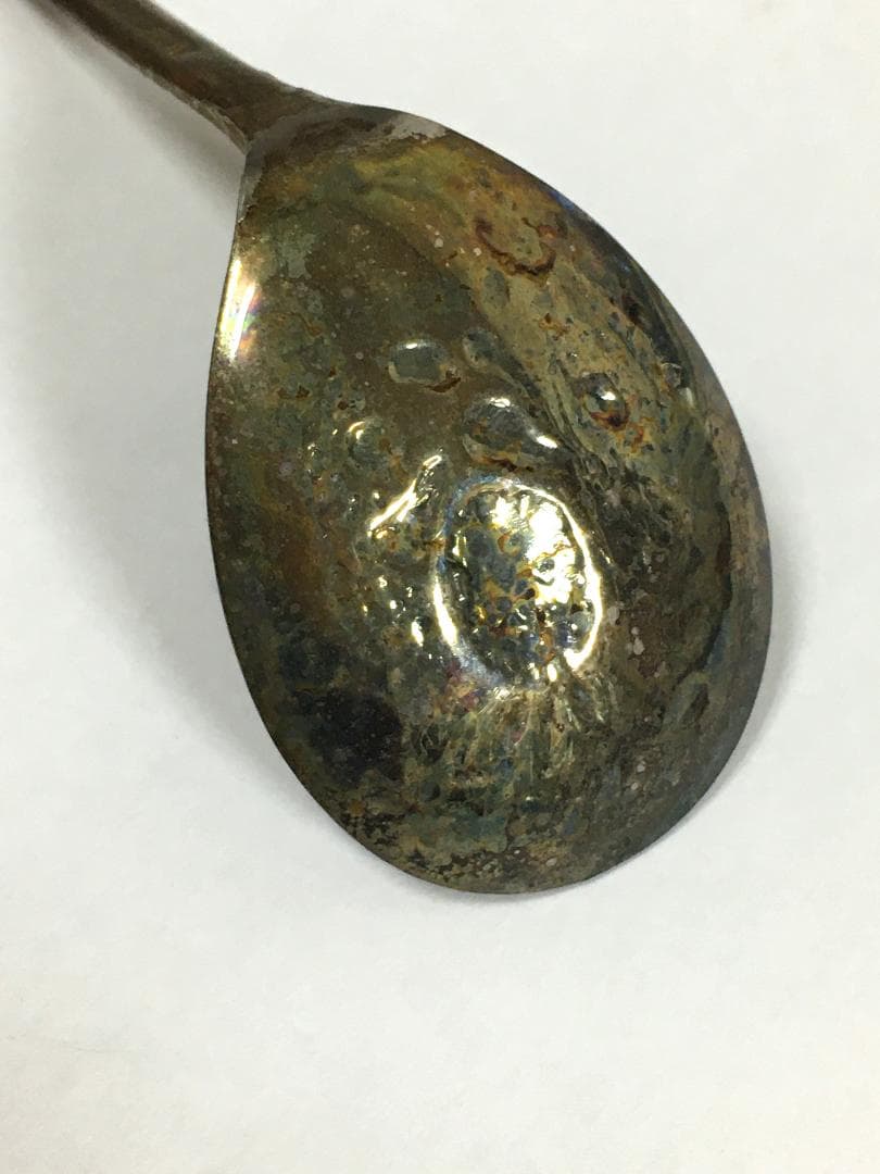 イギリス製 アンティークシルバープレート 台 スプーン ティー アールヌーヴォー