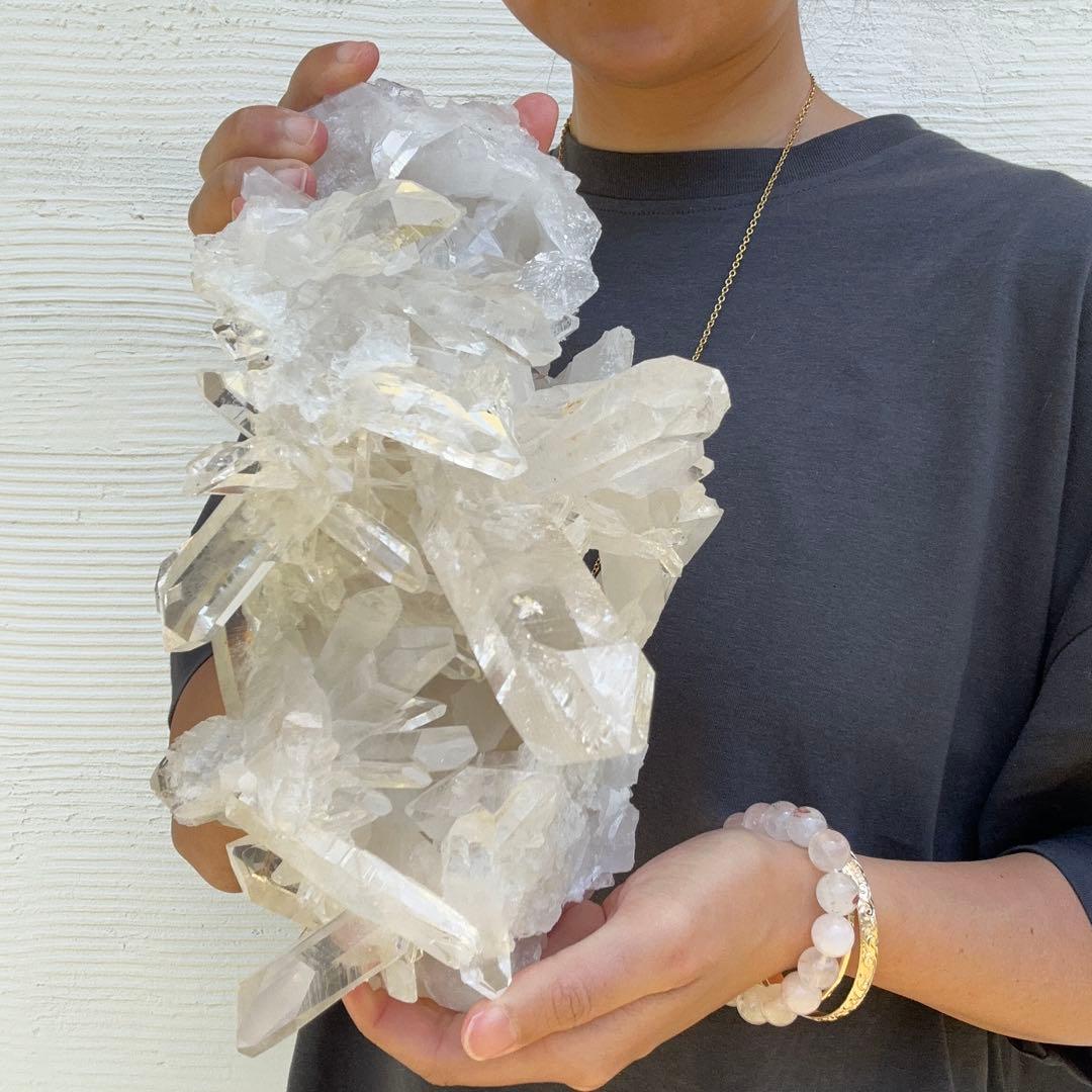 【ヒマラヤ水晶 インド マニハール産 ♡ 透明度高！ 水晶クラスター】
