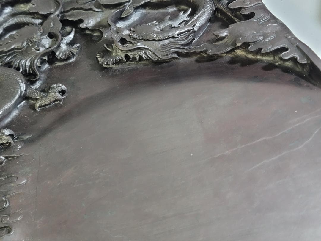 DT523 中国 書道具 端渓 雲龍 硯 文房四宝