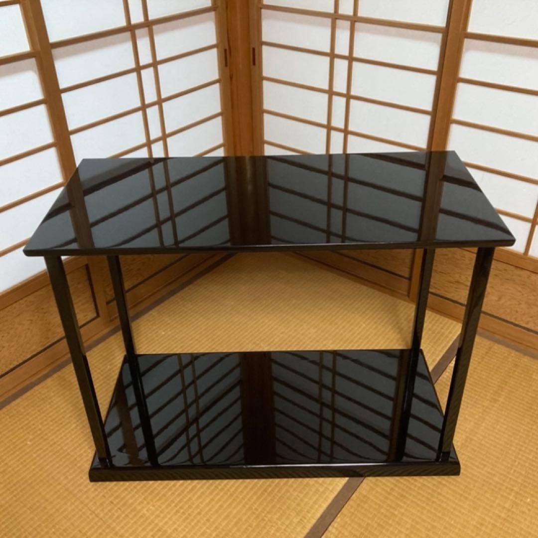 真台子 飾り棚 台 真塗 黒 木製 組立式 大型 和風 茶道具 レトロ