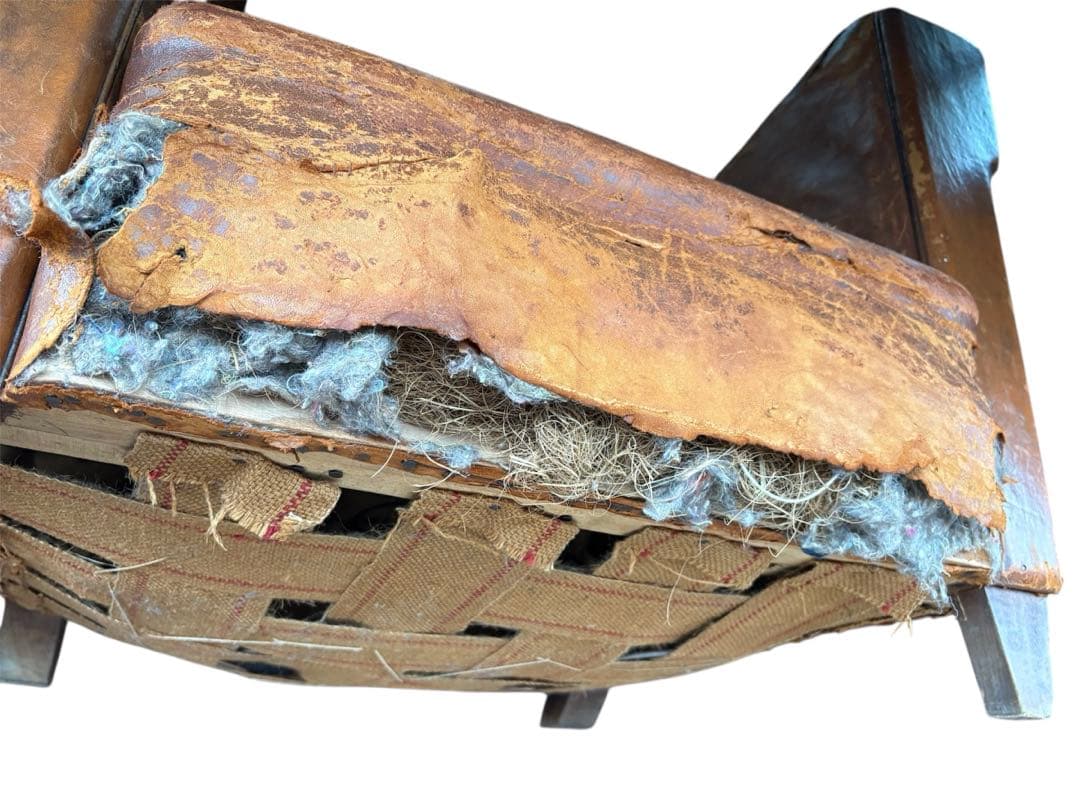 レザー クラブチェア フランス アンティーク 本革 1人掛け ソファ