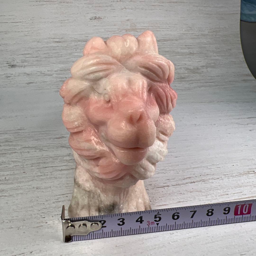 天然石　ライオン　ピンクオパール