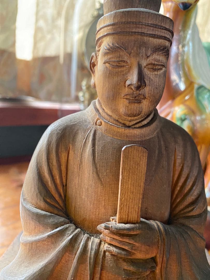 素敵な木彫　聖徳太子座像