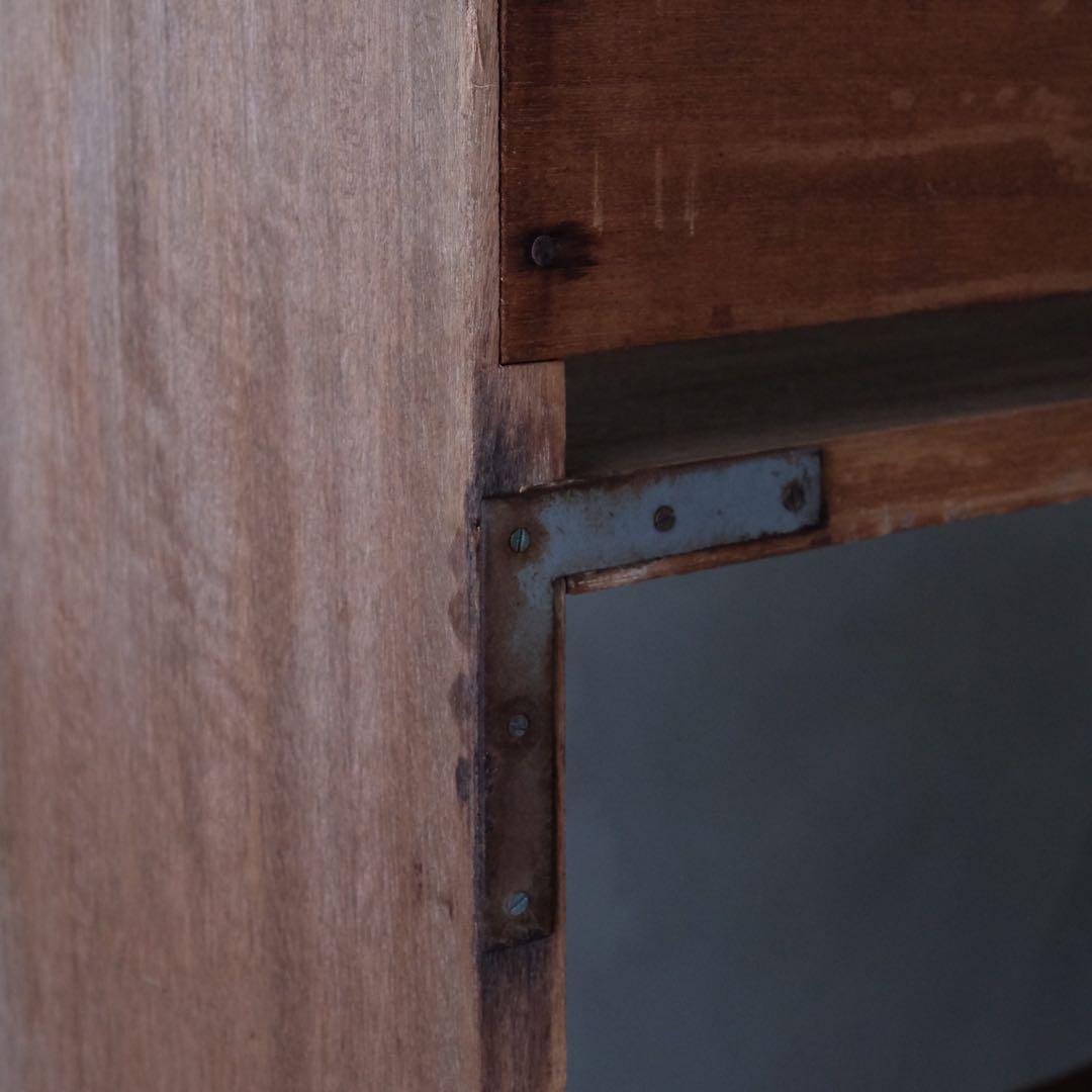 ラワン材 2段収納棚　陳列棚 飾り棚 本棚 ラック シェルフ 古家具 昭和レトロ