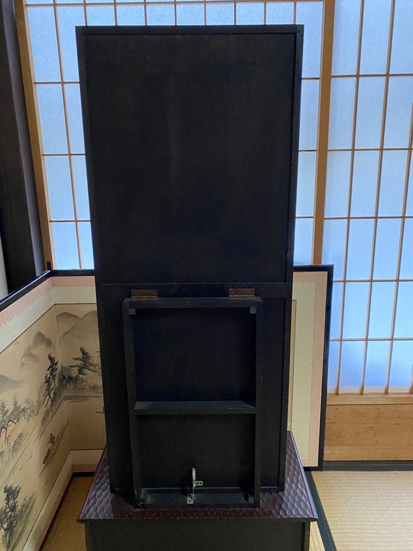 鎌倉彫 伝統工芸品　鏡台 ドレッサー ミラー 化粧台 漆塗り 松竹梅 和家具