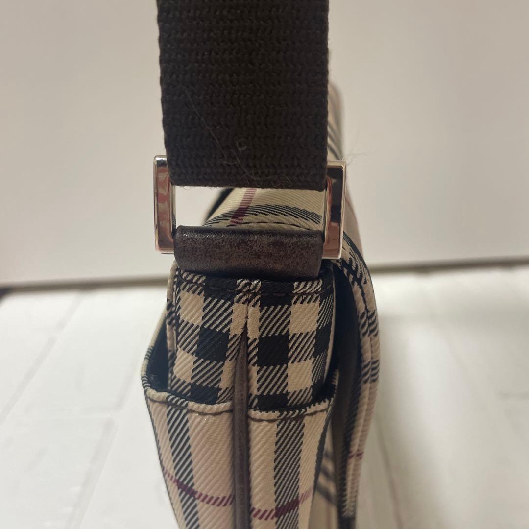 Burberry ショルダーバッグ　ノバチェック　ロゴプレート　キャンバス