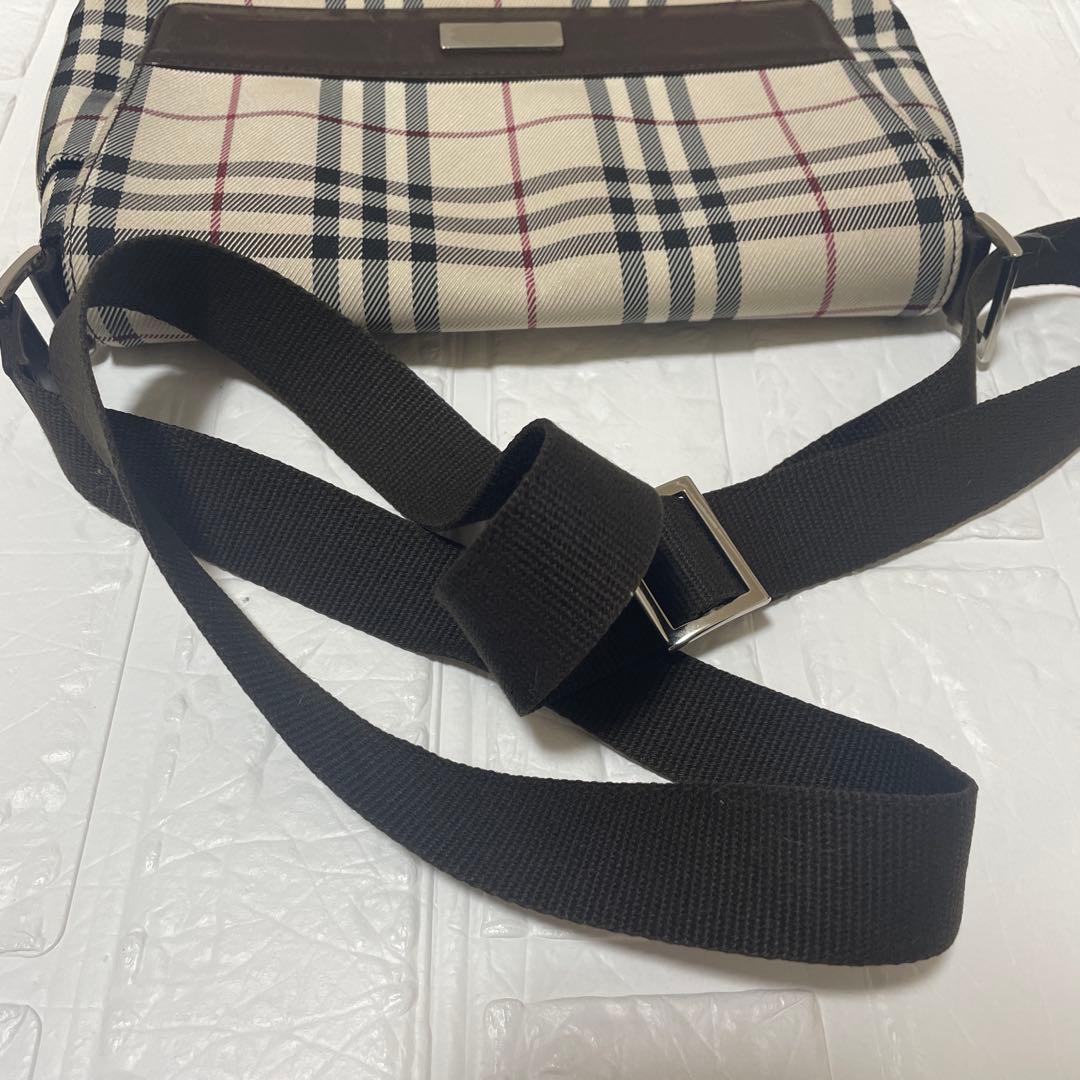 Burberry ショルダーバッグ　ノバチェック　ロゴプレート　キャンバス