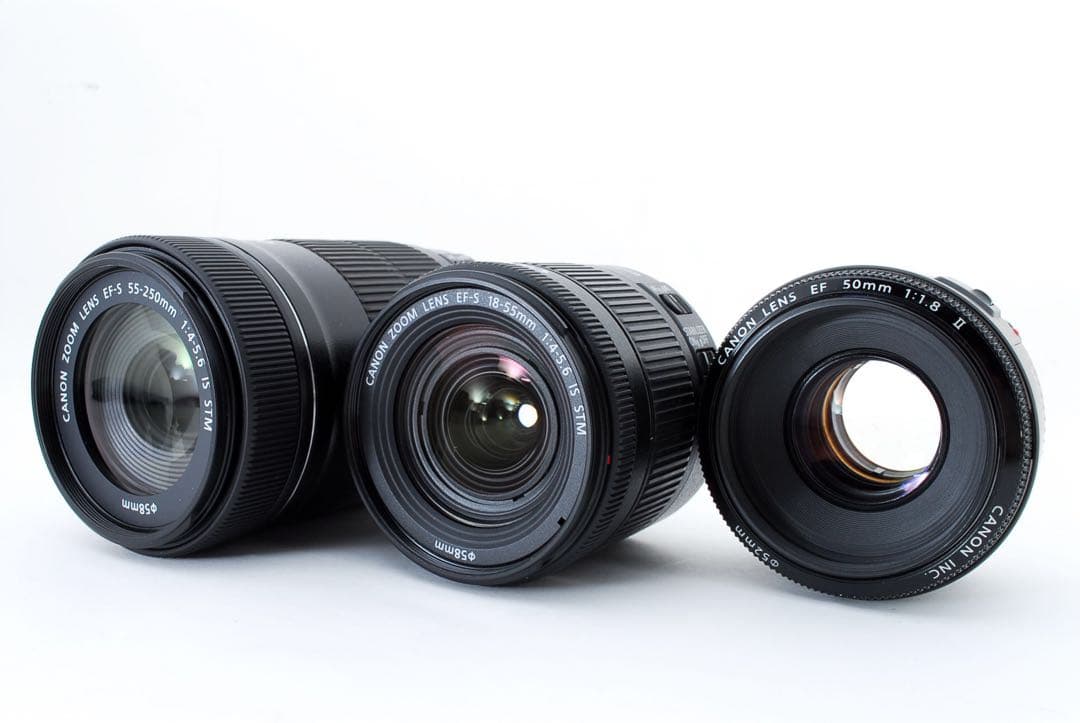 保証付キャノン　canon kiss x 10i 標準&望遠&単焦点レンズセット