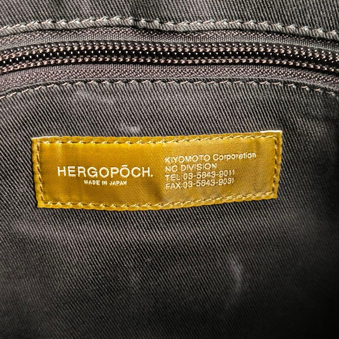 ​エルゴポック ショルダーバッグ ワキシングレザー 紺 本革 日本製 エイジング