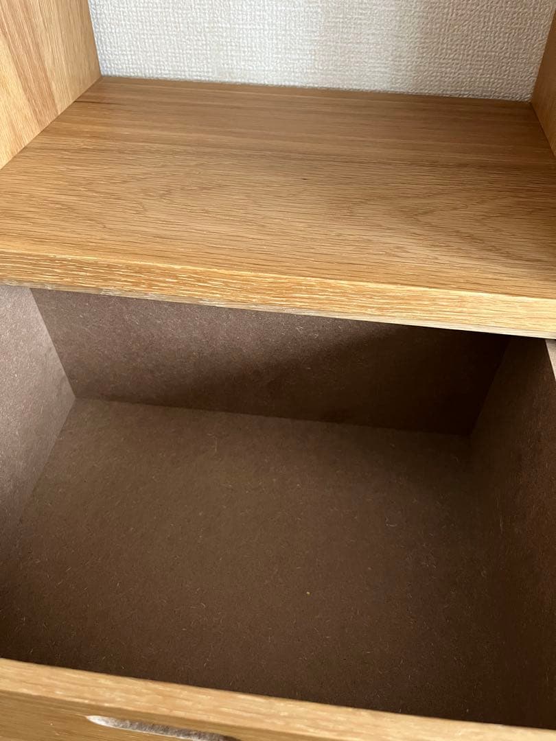 無印良品 スタッキングシェルフ オーク材 3×3 2段引き出し収納セット