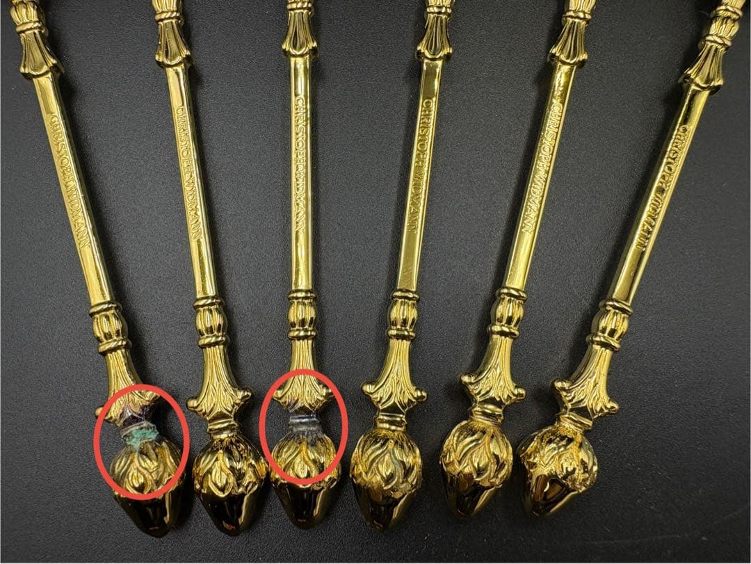 クリストフウィドマン銀器 フォーク&スプーン6本セット カトラリー 24金メッキ