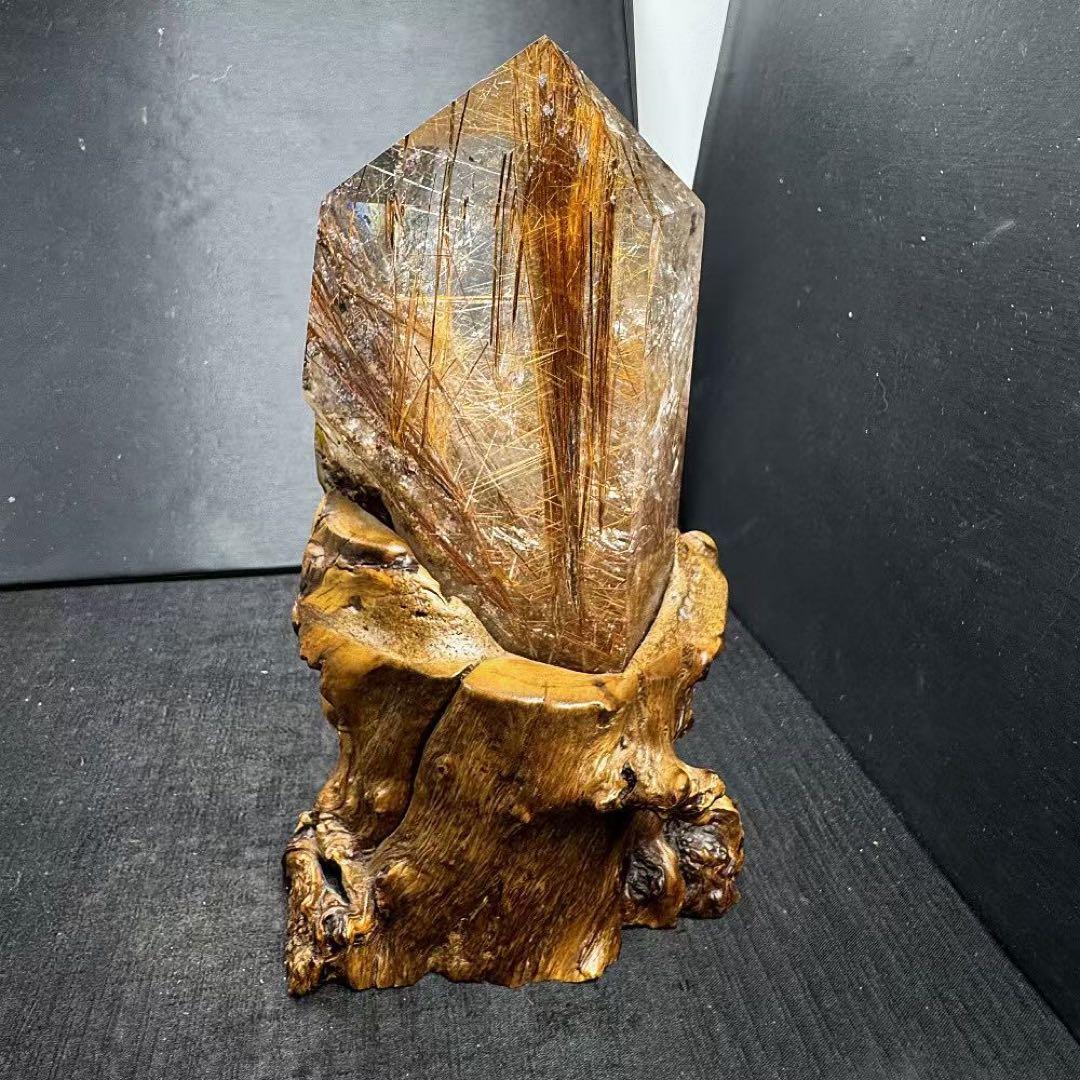 天然石ルチルクォーツのポイント　置物G.536