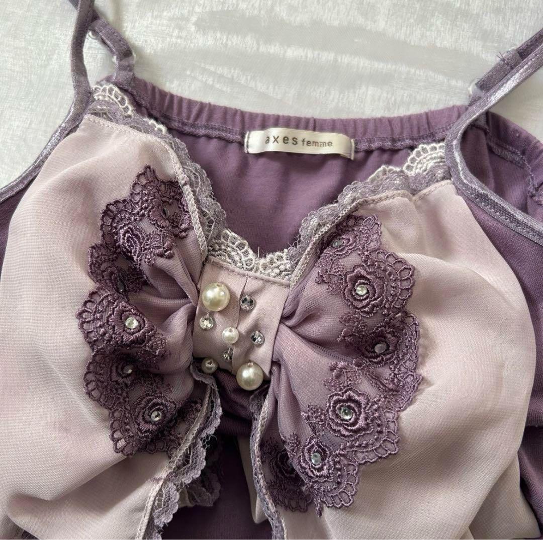 アクシーズファム ビックリボンキャミソール フェアリーグランジ y2k