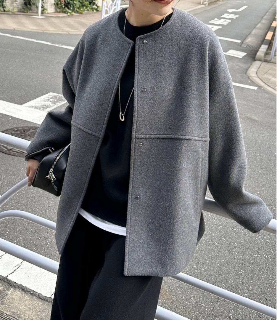 JOURNAL STANDARDスーパー140 ビーバーノーカラーショートコート