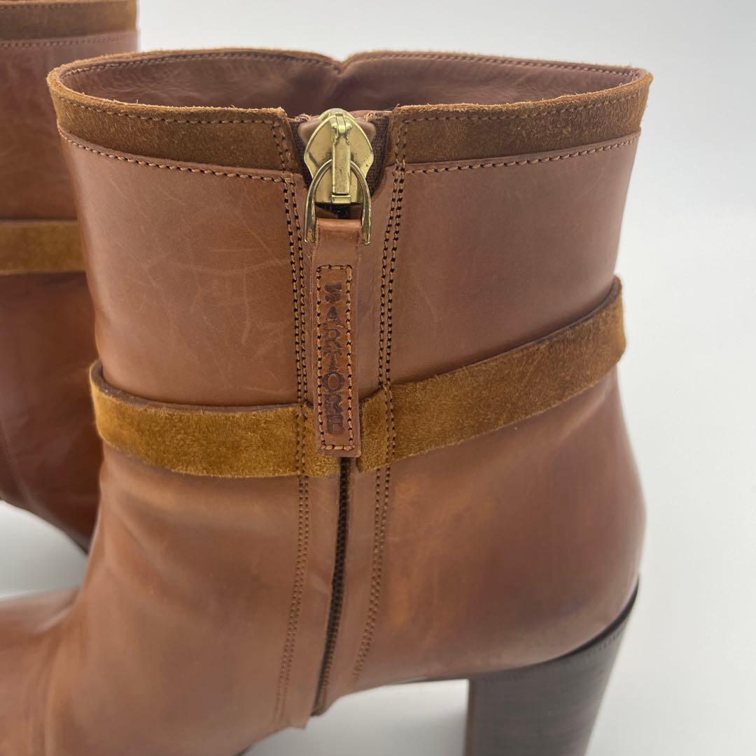 SARTORE ブーツ レザー スエード バックル ヒール 高級 サイドジップ