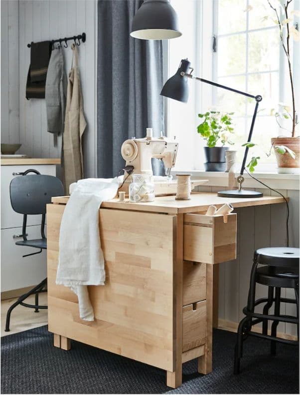 《送料込》IKEA ノールデン 折りたためデスク ダイニング 作業台コンパクト机