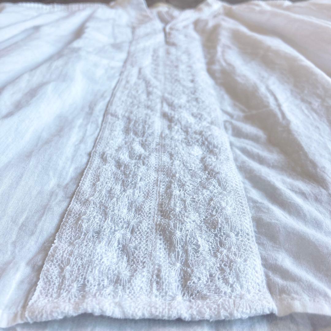 定価2万　未使用級⭐️ヌキテパ コットンボイル レースブラウス　白　Fサイズ
