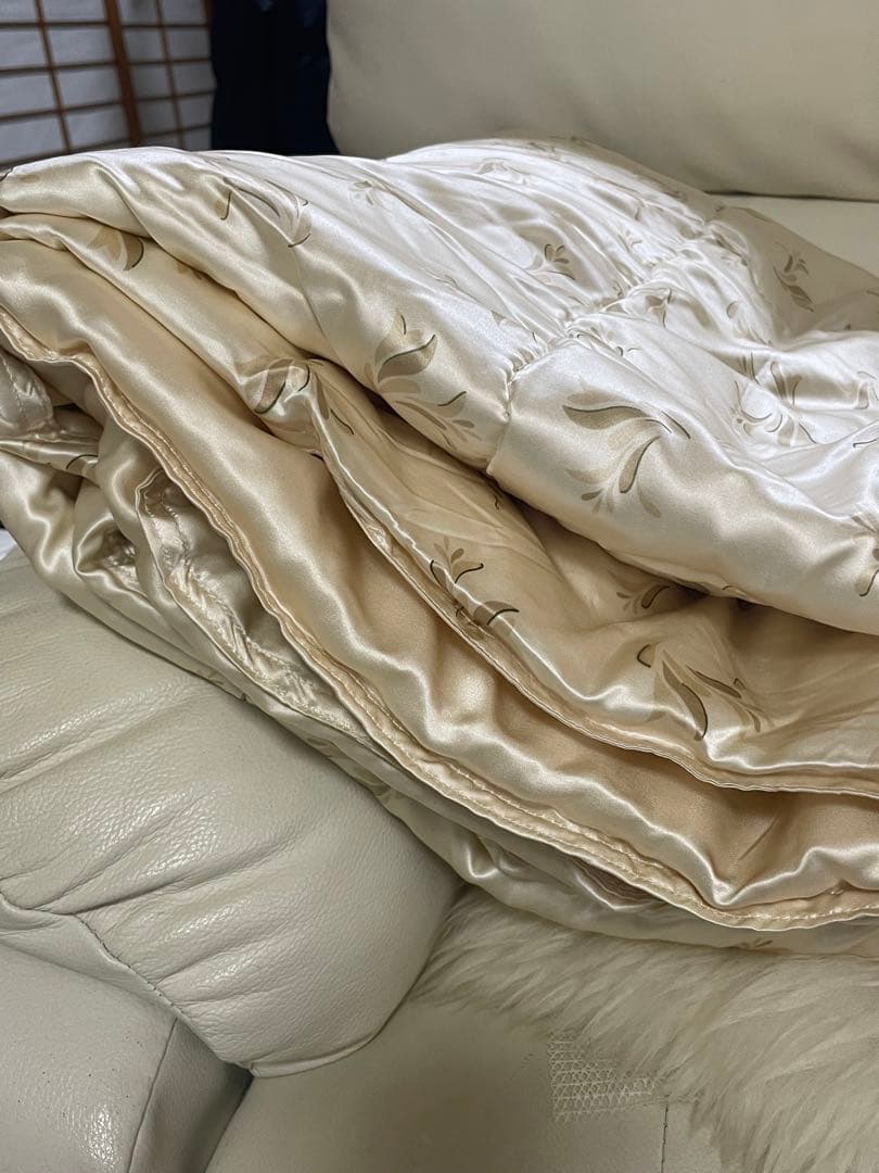 貴重国産手引き真綿ミラーショーン布団 シングルサイズ1kg