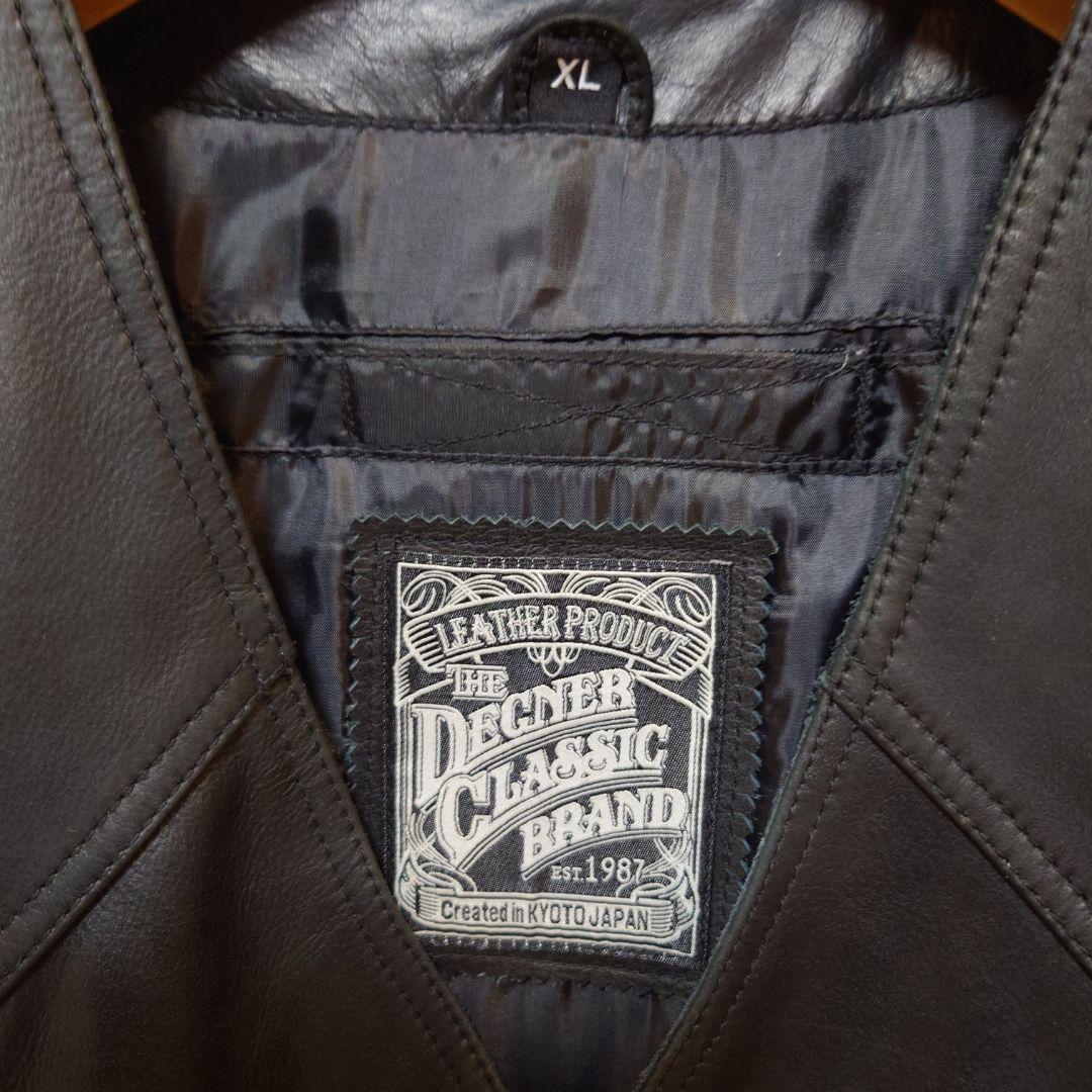 【最終価格！】【未使用品】デグナー レザーベストV-17 ブラック サイズ XL