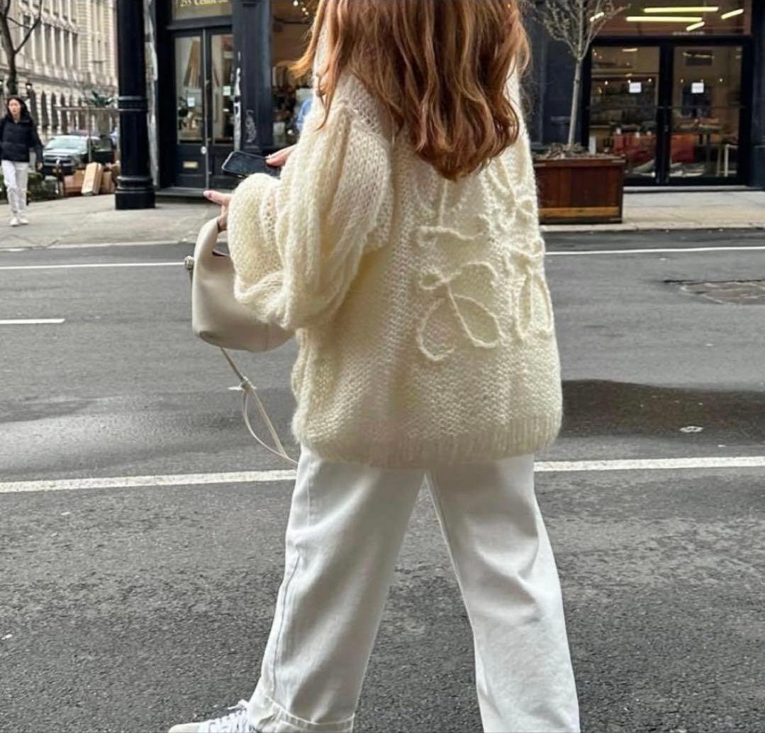 LOEWE ロエベ アナグラム モヘアニットカーディガン　XSサイズ