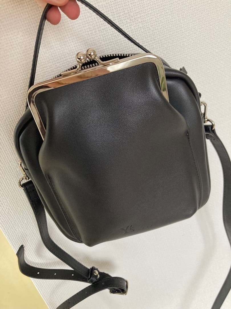 ヨウジヤマモト COW LEATHER L CLASP BOX BAG