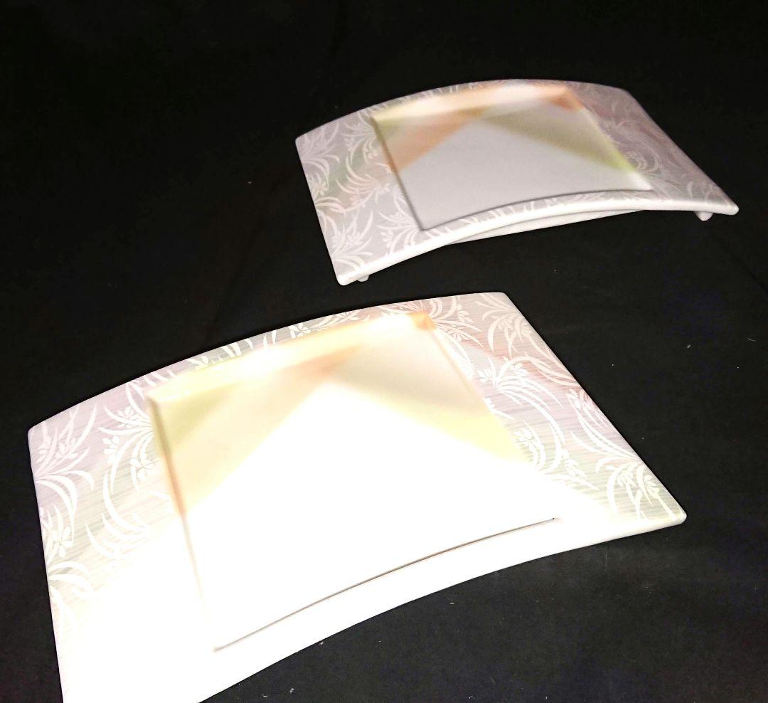 ♣素敵な演出♥【高級皿】美濃焼 良峰窯♥銀ラメ風透かし柄ウエーブデザイン３皿